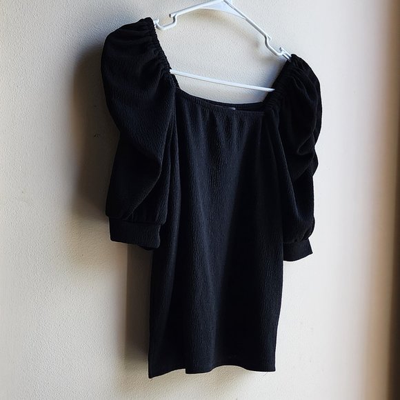 Vince Camuto Black Poofy Shortsleeve Jersey Size XS - Picture 3 of 13